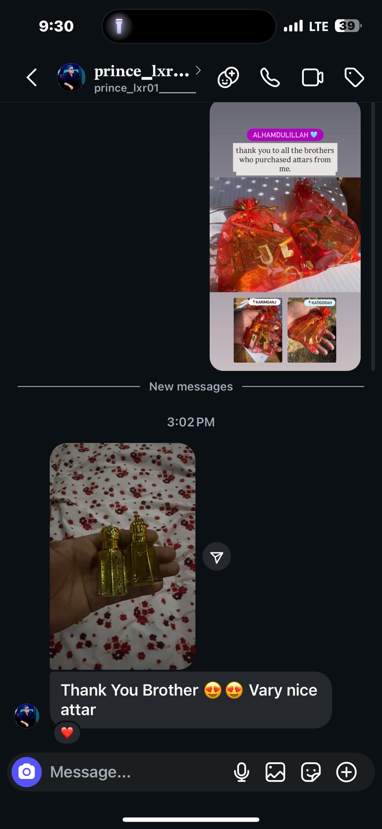 Customer review screenshot 2 – premium attars from Barak Valley