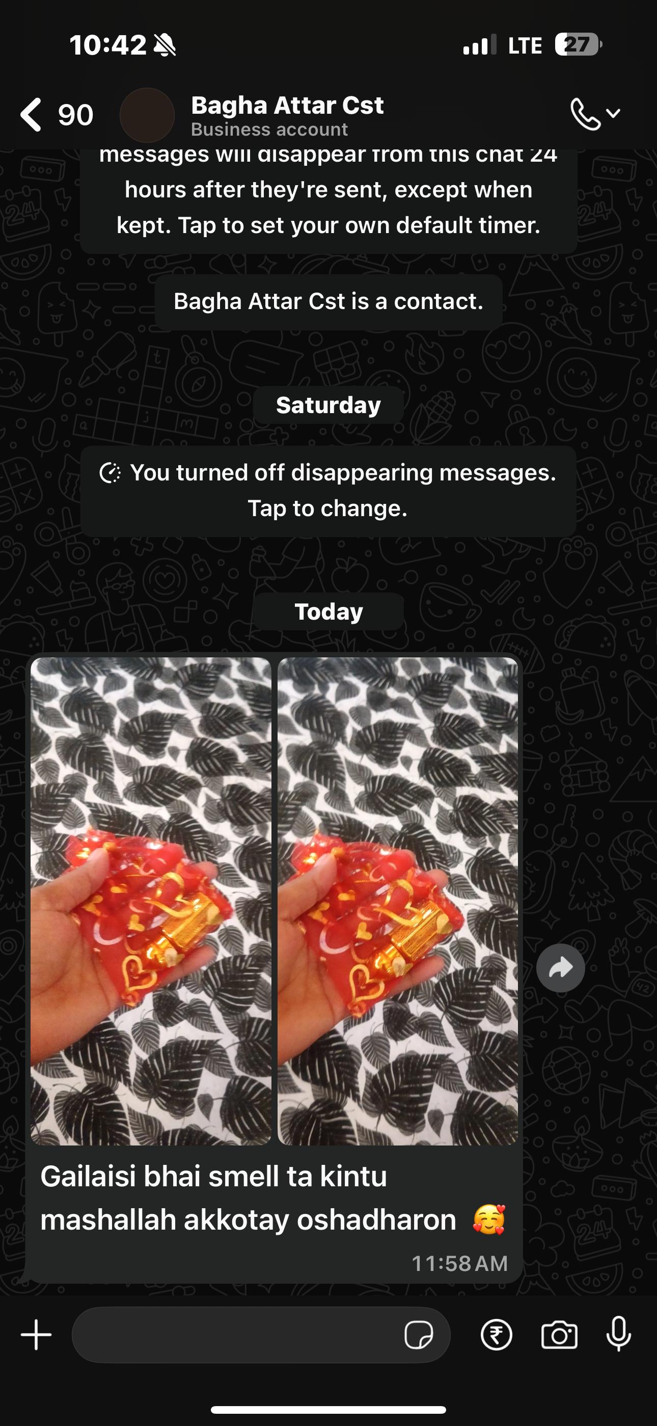 Customer review screenshot 5 – online attar store in Silchar